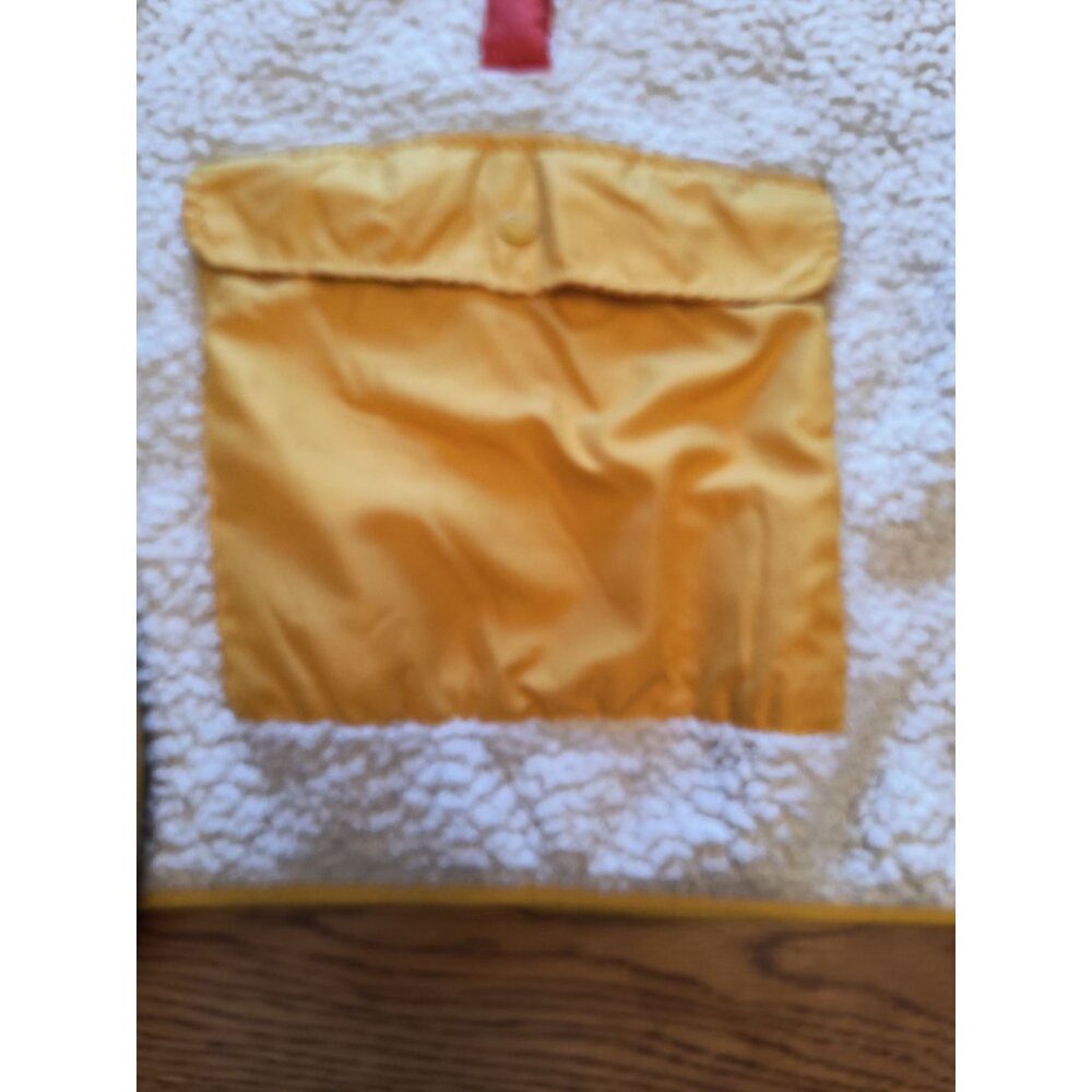 Eddie Bauer Vintage Sherpa Pullover Jacket XL White Yellow Blue Red Fleece Snap - Picture 3 of 7